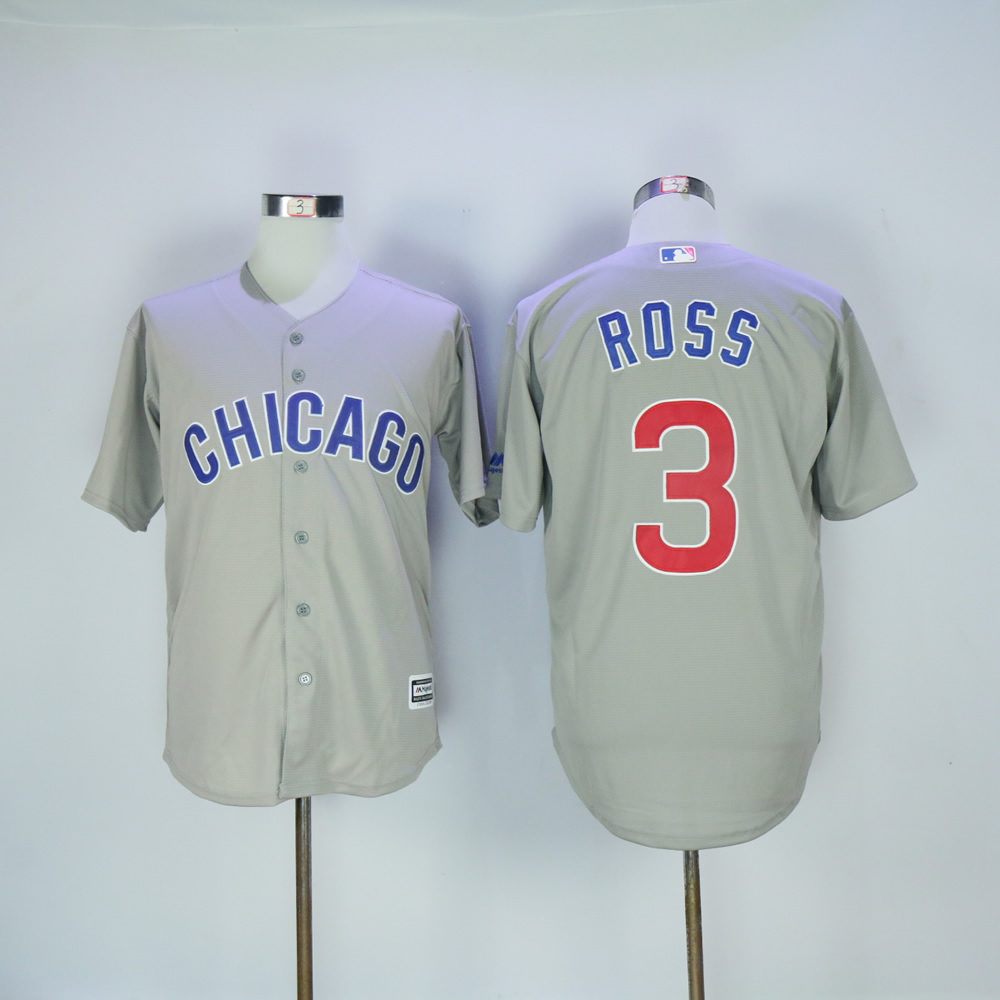 Men Chicago Cubs #3 Ross Grey MLB Jerseys